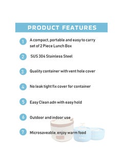 LITTLE SURPRISE BOX Medium size Stainless Steel Lunch Box with cover plus one free small stainless steel Lunch Box  - Image 3