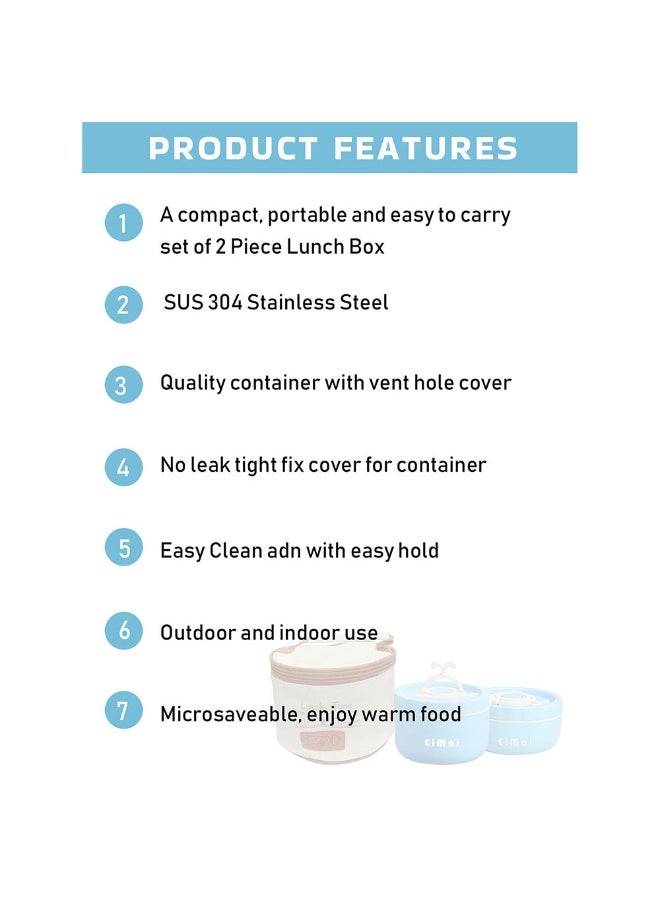 LITTLE SURPRISE BOX Medium size Stainless Steel Lunch Box with cover plus one free small stainless steel Lunch Box  - Image 3