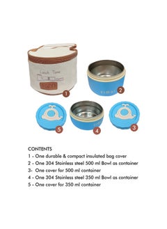 LITTLE SURPRISE BOX Medium size Stainless Steel Lunch Box with cover plus one free small stainless steel Lunch Box  - Image 2