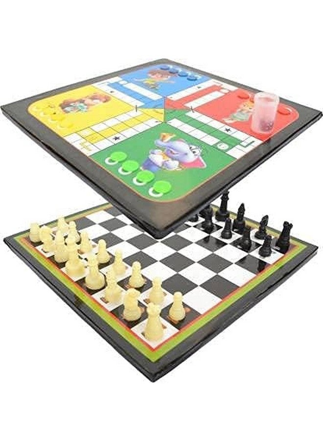 إيه إس مجموعة لودو خشبية للأطفال والبالغين والأطفال الصغار، ولعبة الثعابين والسلم ولوحة الشطرنج، مكونة من عملات لودو وقطع شطرنج - مثالية للحفلات والمرح وليالي الألعاب العائلية (Cl) - Image 5