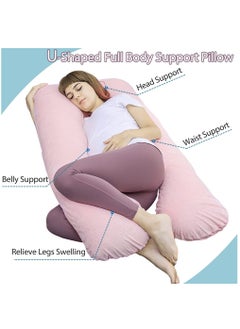 Arabest Pregnancy Pillow, Full Body Pillow with Reversible Velvet Cover, U Shaped Maternity Pillow  for Pregnant Women and Sleeping Support(Pink)  - Image 5