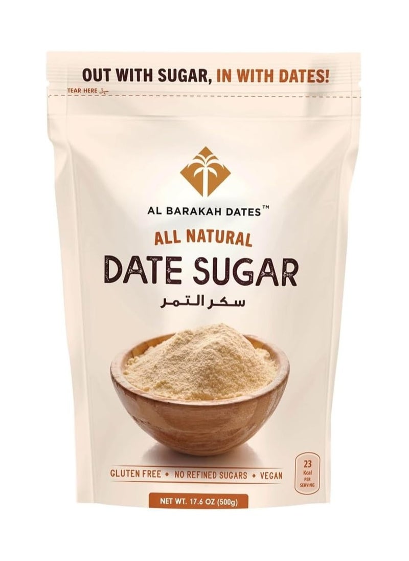 AL BARAKAH DATES All Natural Date Sugar, Gluten Free, No Refined Sugars, 500g 