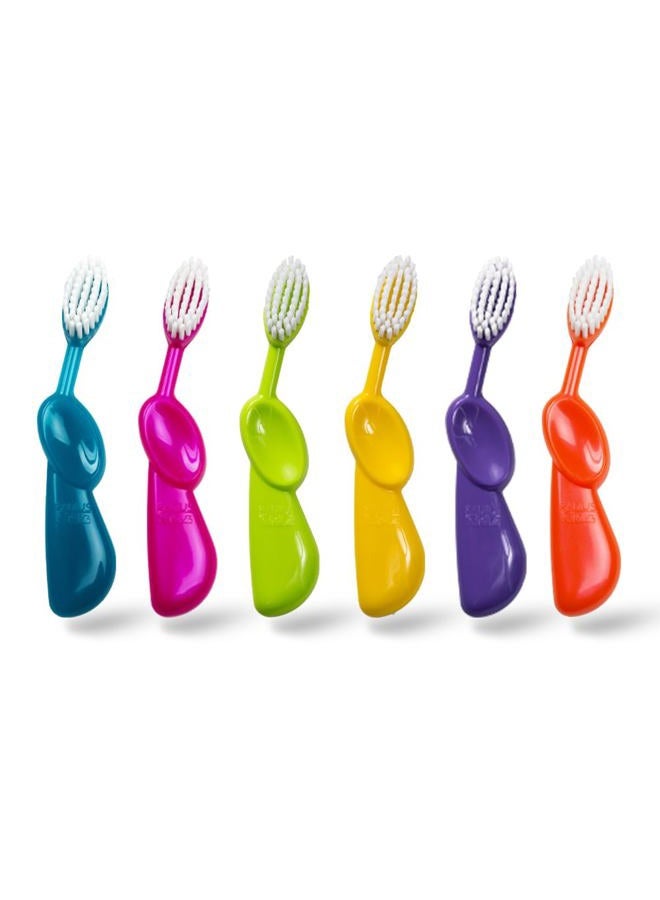 Radius Kidz Toothbrush Children's Right Hand BPA Free ADA Accepted Designed to Clean Teeth & Gums for Children 6 Years & Up - Assorted Colors - Pack of 6 - Image 1