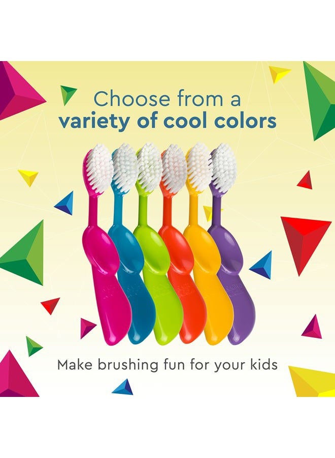 Radius Kidz Toothbrush Children's Right Hand BPA Free ADA Accepted Designed to Clean Teeth & Gums for Children 6 Years & Up - Assorted Colors - Pack of 6 - Image 5
