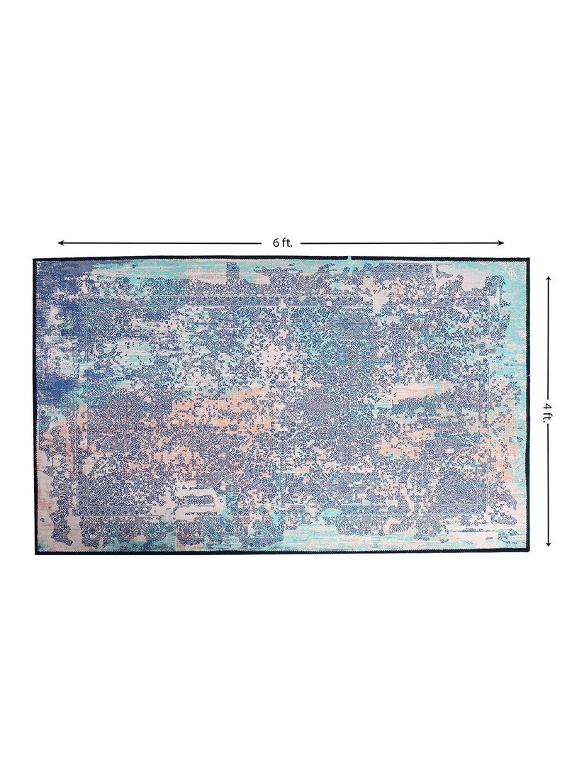 Status Contract Status Contract Ice Velvet Rugs for Living Room | (Print) Carpet for Living Room Decor | Anti Skid Backing Home Essentials | Aesthetic Vintage Decor Carpet for Bedroom | (4 x 6, D9)  - Image 2