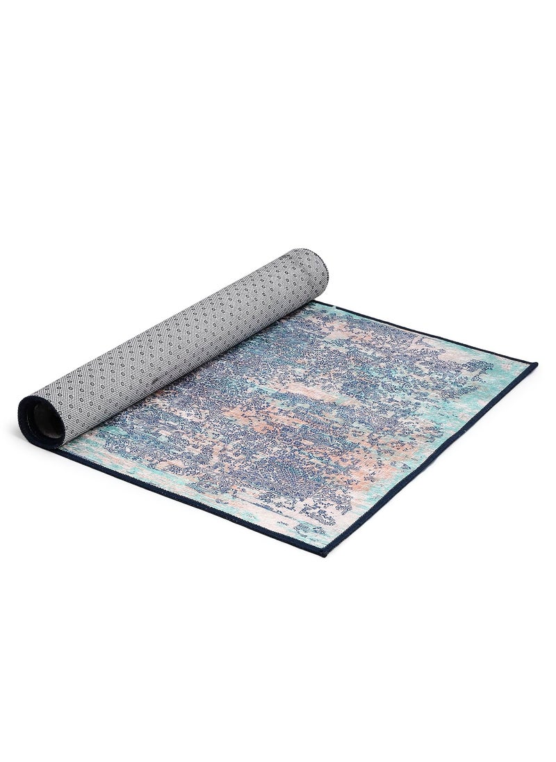 Status Contract Status Contract Ice Velvet Rugs for Living Room | (Print) Carpet for Living Room Decor | Anti Skid Backing Home Essentials | Aesthetic Vintage Decor Carpet for Bedroom | (4 x 6, D9)  - Image 4