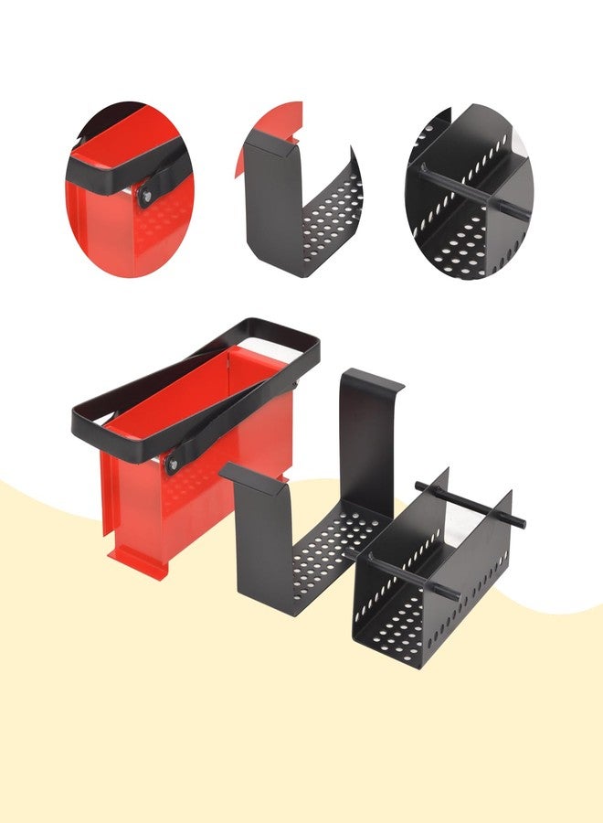 vidaXL Paper Log Briquette Maker Steel 34x14x14cm Black and Red Fireplace Tool - Image 5