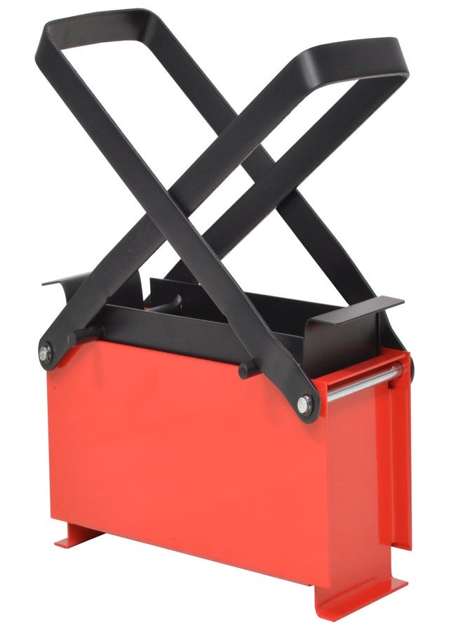 vidaXL Paper Log Briquette Maker Steel 34x14x14cm Black and Red Fireplace Tool - Image 1