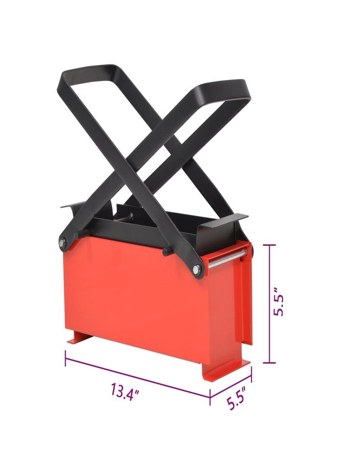 vidaXL Paper Log Briquette Maker Steel 34x14x14cm Black and Red Fireplace Tool - Image 2