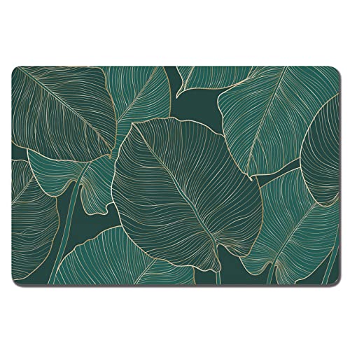 Rnivvi Dog Food Mat 16 x 24 Flower Absorbent Dog Cat Bowl Mat for Food and Water Cute AntiSlip Rubber Pet Feeding Rug Protect Floors Puppy Placemat for Feeding Watering Supplies Tropical - Image 1