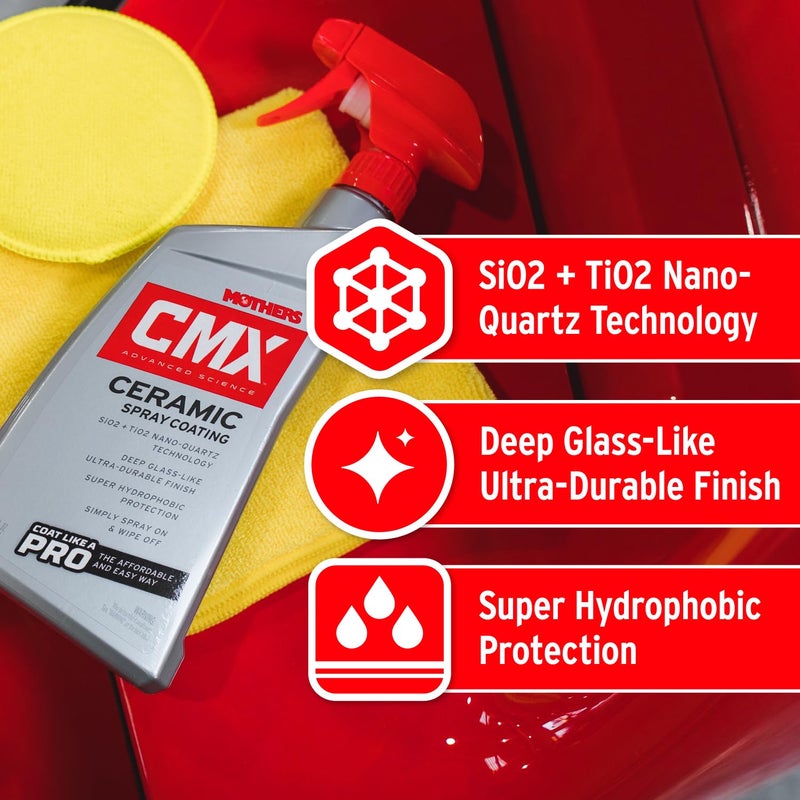 Mothers CMX Ceramic Spray Coating, 24 oz. â€“ Advanced SiO2 + TiO2 Protection, User-Friendly, Professional Grade, Ultra Durable Long-Term Protection, High Gloss Super-Hydrophobic Finish (01024) - Image 3