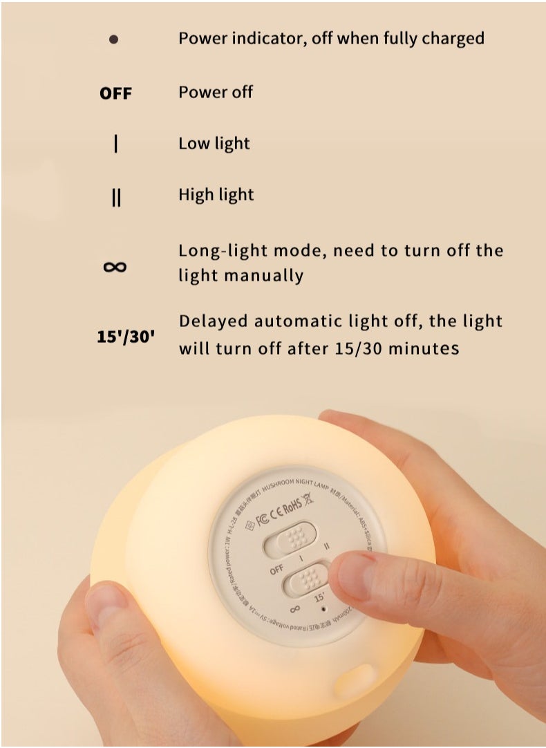 Night Light for Kids, Baby Night Light Lamp for Kids Room Girls Warm Night Light, Silicone Squishy Soft Rechargeable Cute Mushroom Night Light, Small Birthday Gift - pzsku/ZF10A10FE7E7EF99B3A88Z/45/1741712530/7ae2443c-8acf-45b3-8f5b-a48e435fae78