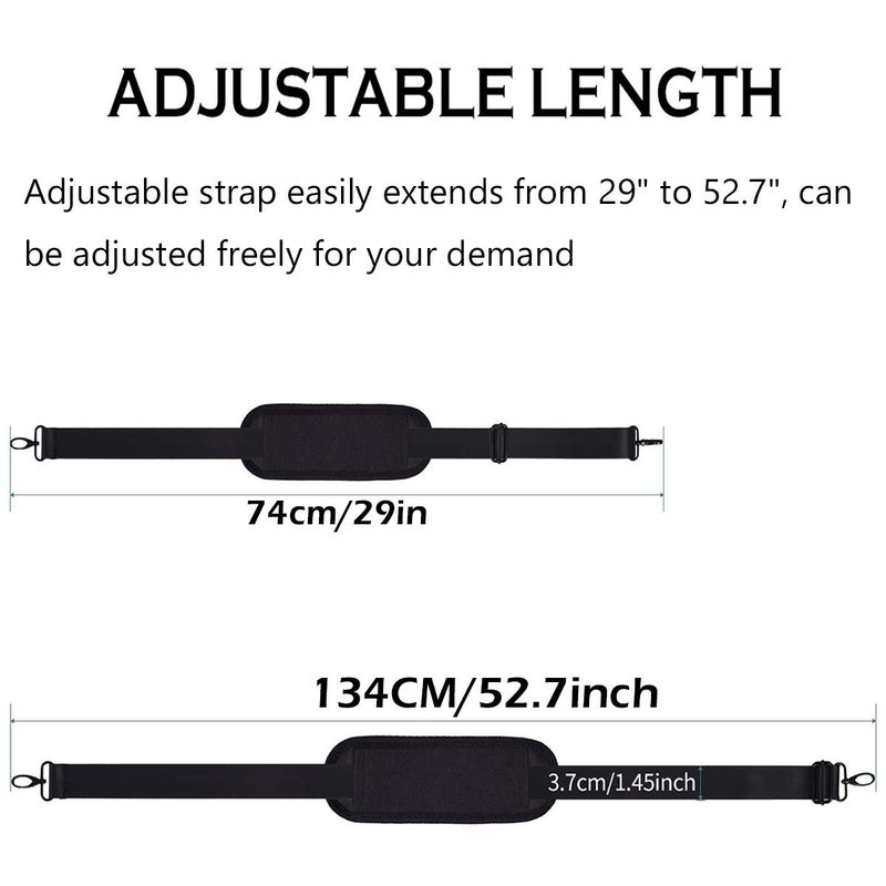 dealcase Universal Shoulder Strap Replacement Laptop Shoulder Strap Luggage Duffle Bag Strap Adjustable Belt With Metal Hooks For Duffel Briefcase Computer Bags Laptop Case Messenger Bag/Luggage Bag  Black - Image 5