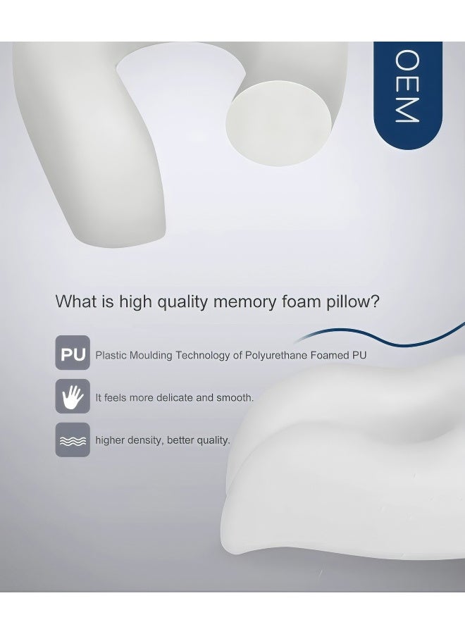 TANGBLIB Elevated soft Memory Foam Travel Neck Pillow Medical Neck Support Pillow Ideal for Reading and Sleeping During Long Travel and Flight  - Image 2