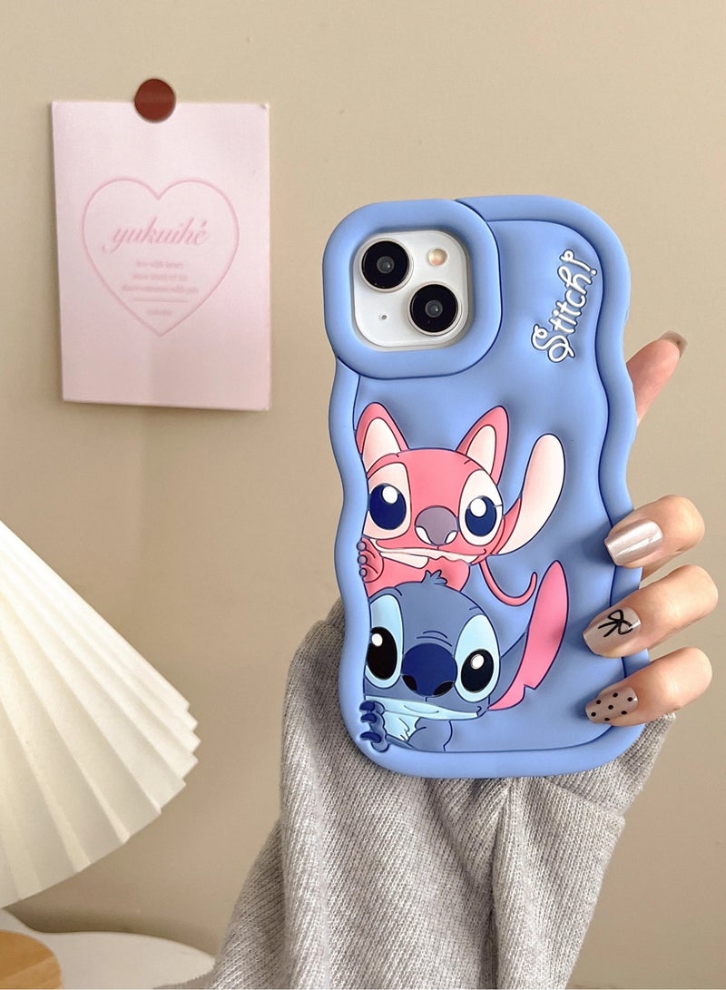 Lilo and Stitch Cartoon 3D Wavy Soft Silicone Phone Case for Iphone 15 Pro Max (Black) - Image 5