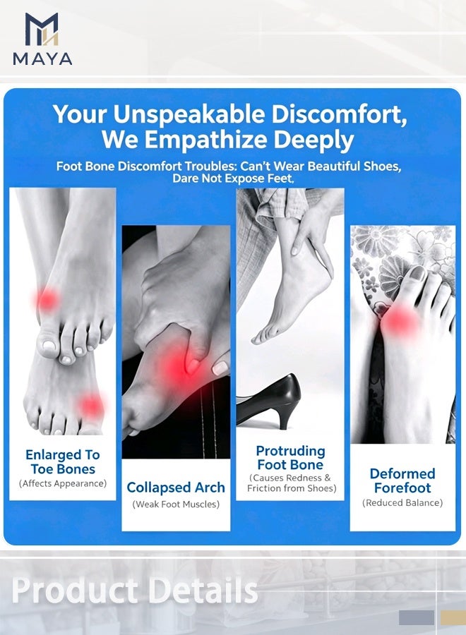 Maya 2 Pcs Bunion Corrector For Women And Men Big Toe Relief Adjustable Splint Pads Orthopedic Straightener Separator Hallux Valgus Day Night Supports Bunion Corrector For Big Toe - Image 2