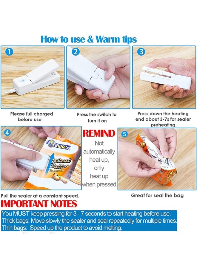 IBAMA IBAMA Mini Bag Sealer 2 in 1 Rechargeable Portable Bag Vacuum Heat Sealer & Cutter for Plastic Snack PVC Bags Outdoor Picnic Campaign - Image 3