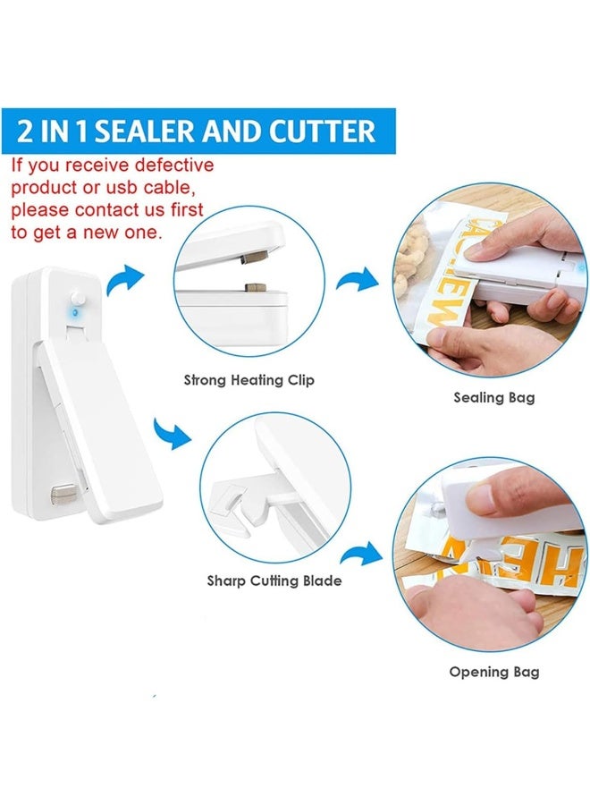 IBAMA IBAMA Mini Bag Sealer 2 in 1 Rechargeable Portable Bag Vacuum Heat Sealer & Cutter for Plastic Snack PVC Bags Outdoor Picnic Campaign - Image 2