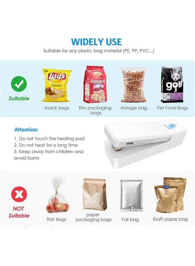 IBAMA IBAMA Mini Bag Sealer 2 in 1 Rechargeable Portable Bag Vacuum Heat Sealer & Cutter for Plastic Snack PVC Bags Outdoor Picnic Campaign - Image 4