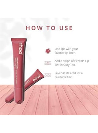 Peptide Lip Tint – Sheer Buildable Hydrating Lip Color with Shea Butter, Peptides & Vitamin E, Fragrance-Free Glossy Lip Stain, Shade Salty Tan (Warm Medium Tan), 10ml / .3 fl oz - view 4