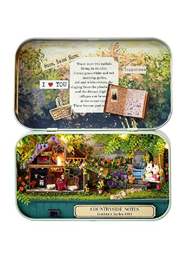 MAGQOO - Magqoo 3D Wooden Dollhouse Miniature Diy Doll House Kit With Furniture,Diy Box Theater Kit (Countryside Notes) - Image 1
