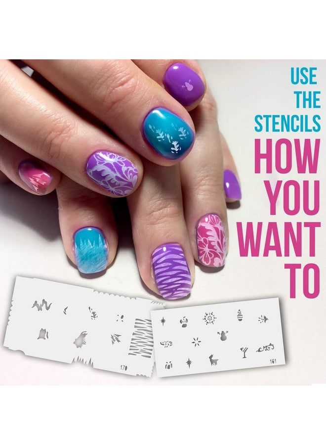 كاستم بودي آرت قوالب أظافر مخصصة لفن الجسم باستخدام مسدس الرش - مجموعة سلسلة التصميم رقم 9 تتضمن 20 قالب أظافر فردي مع 15 تصميمًا لكل منها بإجمالي 300 تصميم من السلسلة رقم 9 - Image 3