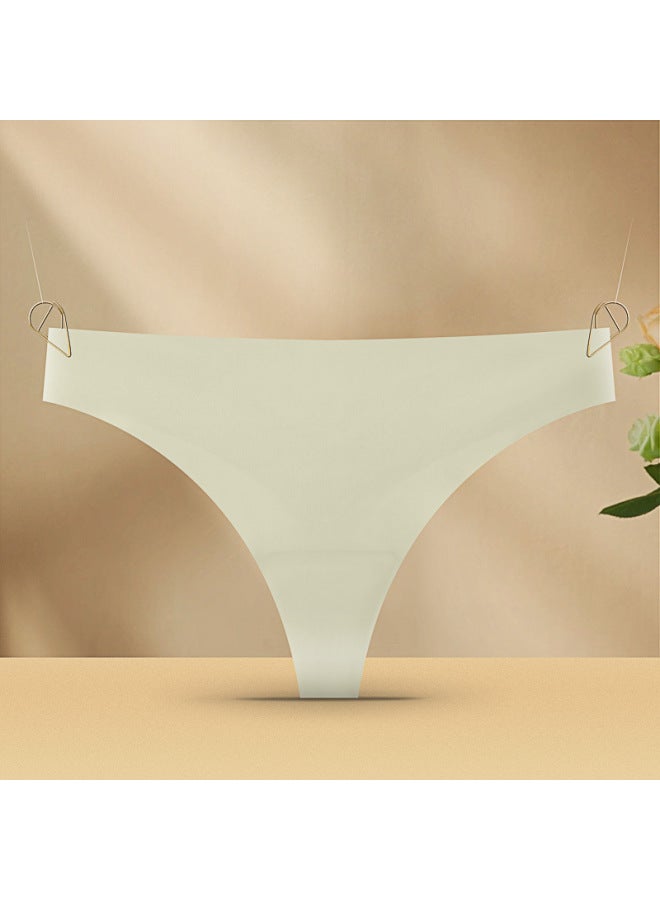 Europe And The United States Foreign Hot Seamless One-piece Ice Silk Ladies Underwear Bikini Low Waist Girls Thong Head