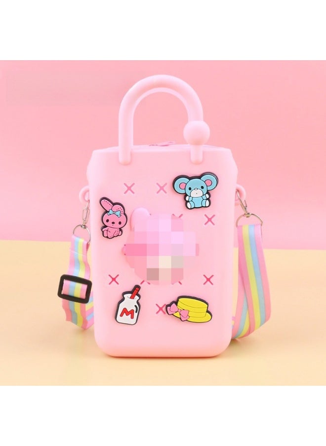 Loquat DIY Hole Bag Cute Accessories Summer Beach Vacation Handbag Colorful Hole Bag DIY Beach Bag Jelly Bag-Colors:65--zipper  - Image 1