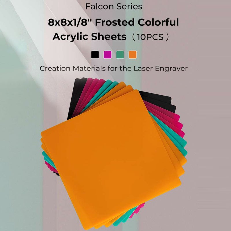 Creality 10pcs Colored Matte Acrylic Sheets 8x8inch 1/8 Thick Suitable for CO2 engravers and Falcon Series Falcon2/Falcon Pro Engraving Machine DIY Projects 3D Printing Models Crafts - Image 5