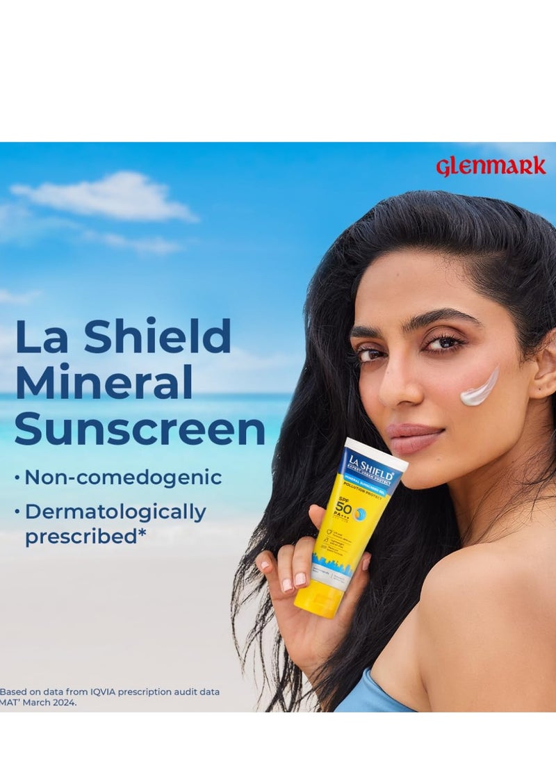 لا شيلد جل الحماية من التلوث مينيرال واقي من الشمس بعامل حماية 50 ، ابيض ، 50 جرام - Image 2