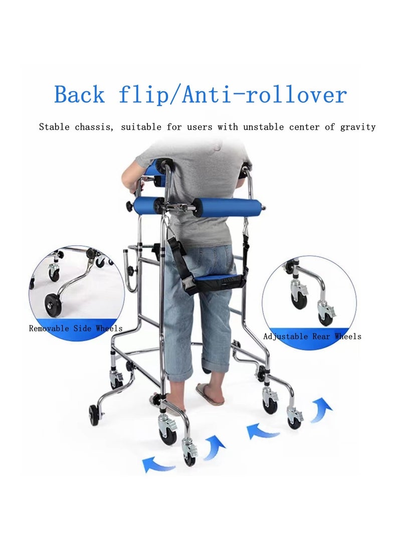 Cool Baby COOLBABY Walker For The Elderly.8-Wheel Walker. With Handbrake And Seat Cushion.Adjustable Height And Width. Anti-Rollover And Anti-Backflip. Lower Limb Auxiliary Training Walker - Image 3