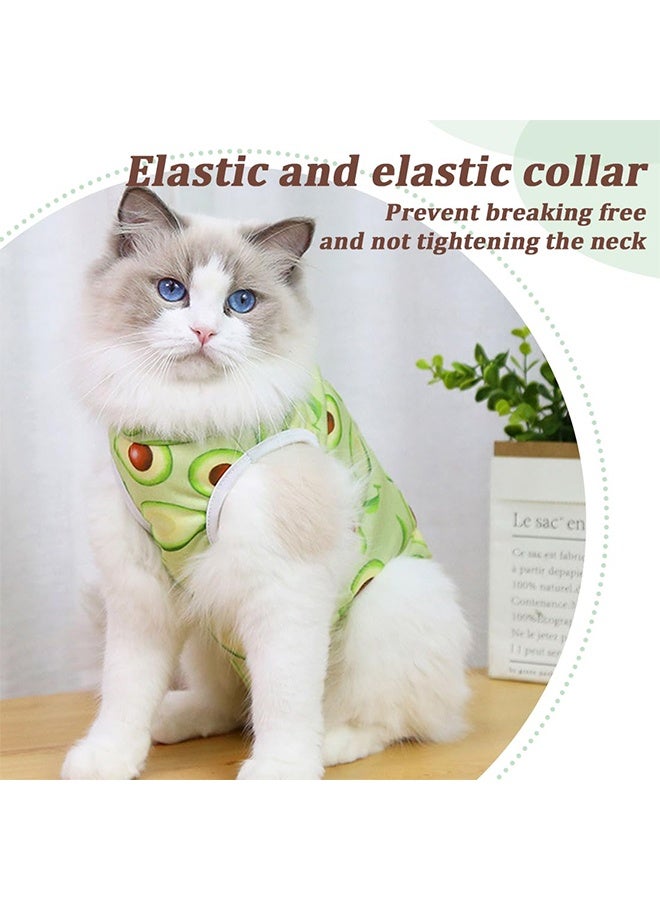 بدلة تعقيم قطط بعد الجراحة، بدلة تعقيم قطط قابلة للتنفس لجروح البطن وأمراض الجلد، طوق إلكتروني بديل (أخضر، كبير) - Image 3