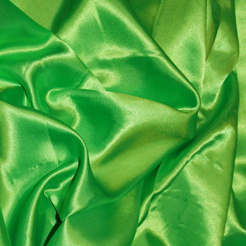BINI Bini Fabrics Lime Silky Satin Dress Fabric Plain Satin Material 4445 Width Slik Shiny Fabrics 1 Meter - Image 1