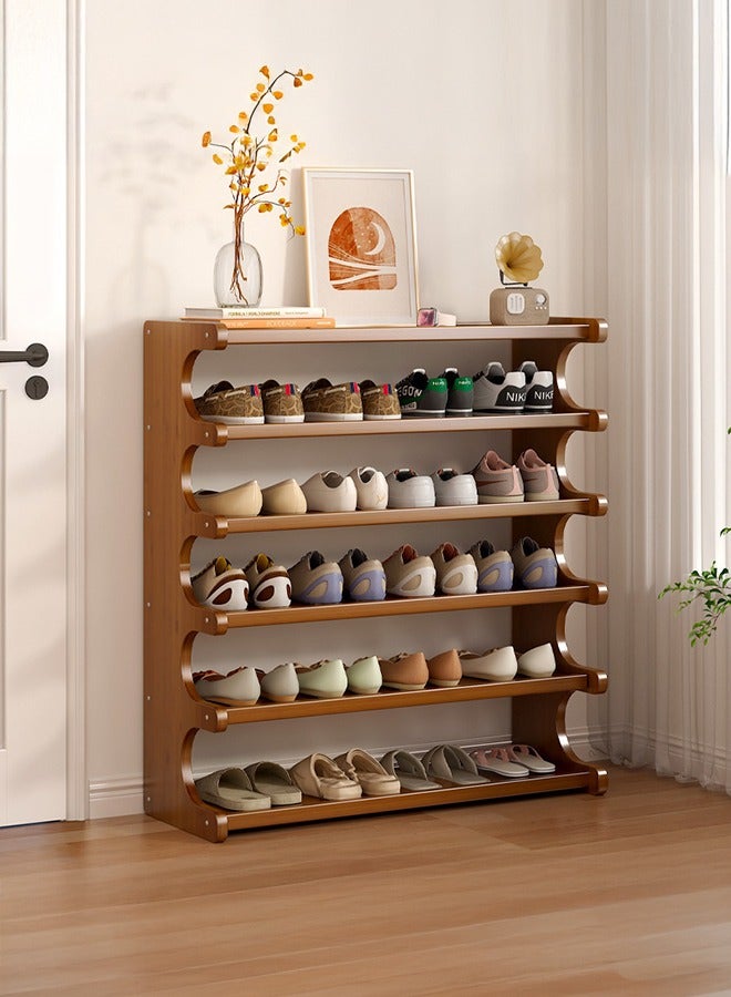 شو وو منظم أحذية من قطعة واحدة، رفوف تخزين أحذية خشبية قابلة للتكديس، تخزين متعدد الطبقات، تخزين مريح، رف أحذية قائم بذاته للمدخل، الخزانة، الرواق، رف أحذية متعدد الوظائف للباب الأمامي - Image 1