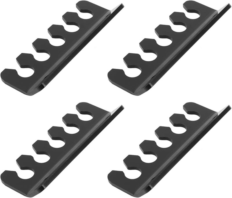 Black Acrylic Cable Holder Clamp Set With 5 Slots For Home Office Management - Image 4