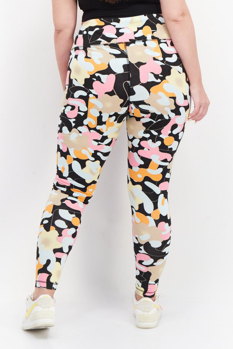 adidas Originals Women Plus Size Sportswear Fit Training Leggings, Black Combo - Image 2