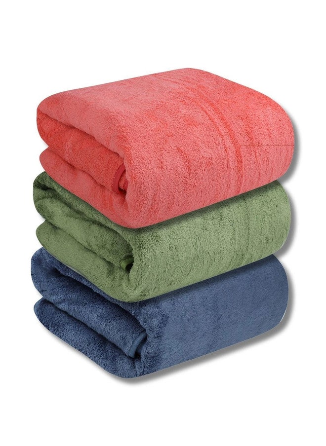 Fezora 3-Piece Solid Microfiber Bath Towel Set - 450 GSM - Image 1