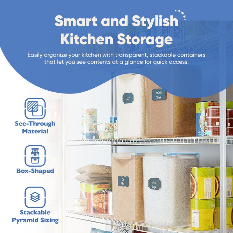 Chef's Path Extra Large Airtight Flour and Sugar Storage Containers with Lids, Set of 2, 6.5L Pantry Canisters for Bulk Flour and Sugar Storage - Transparent - Image 5