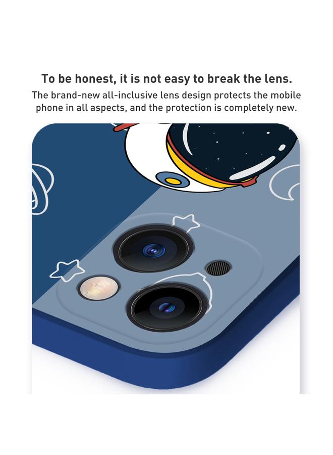 اس-توب جراب لهاتف iPhone 13 من مادة TPU بنمط رائد فضاء بألوان متباينة - Image 3