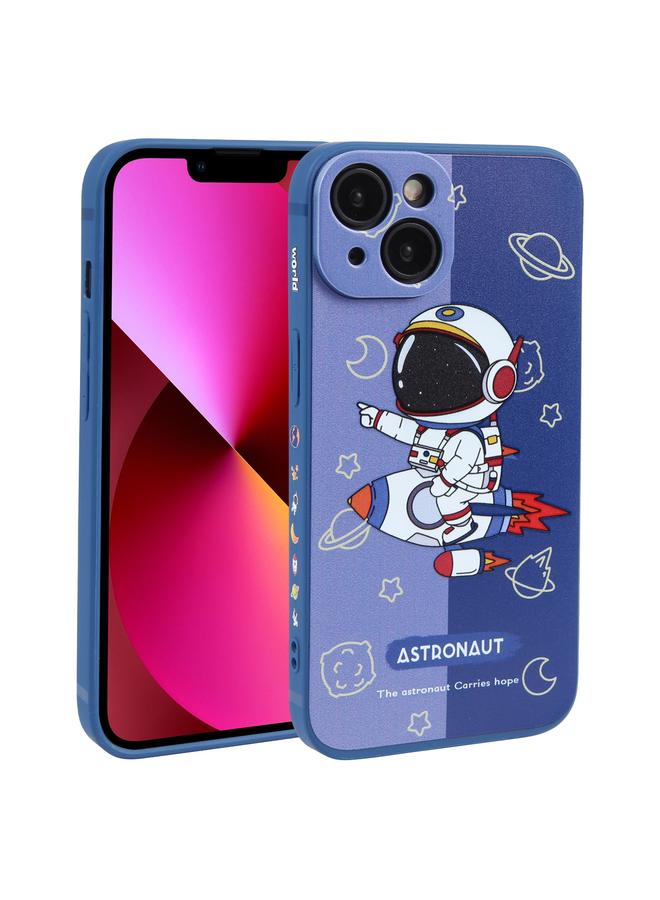 اس-توب جراب لهاتف iPhone 13 من مادة TPU بنمط رائد فضاء بألوان متباينة - Image 1