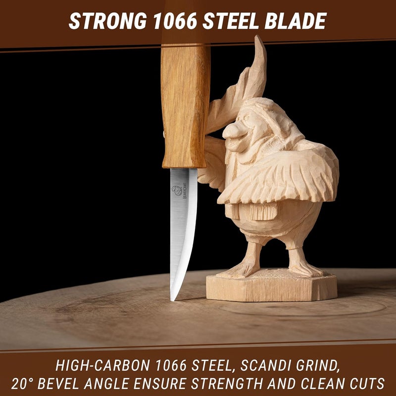 BeaverCraft Wood Carving Knife C4 3.14" Whittling Sloyd Knife for Roughing - Spoon Carving Tools for Beginner to Pro Carver - Whittling Knives for Woodworking - Image 5