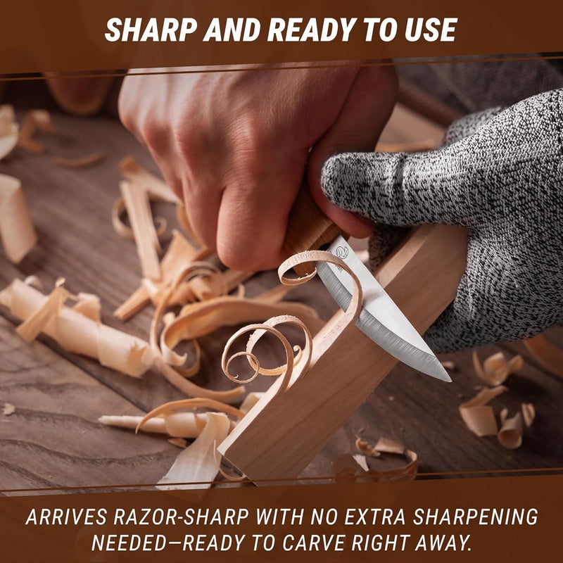 BeaverCraft Wood Carving Knife C4 3.14" Whittling Sloyd Knife for Roughing - Spoon Carving Tools for Beginner to Pro Carver - Whittling Knives for Woodworking - Image 4