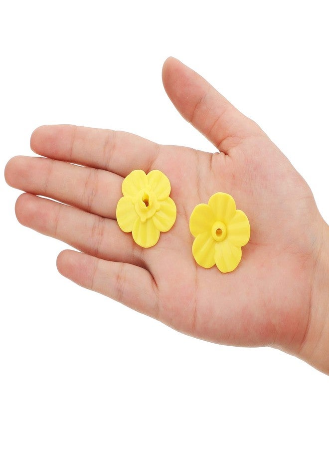 Patelai Hummingbird Feeders Replacement Flowers, Feeding Ports Replacement Bird Feeder Replacement Parts for Hummingbird Feeder Hanging Feeder (Yellow,16 Pieces) - Image 3