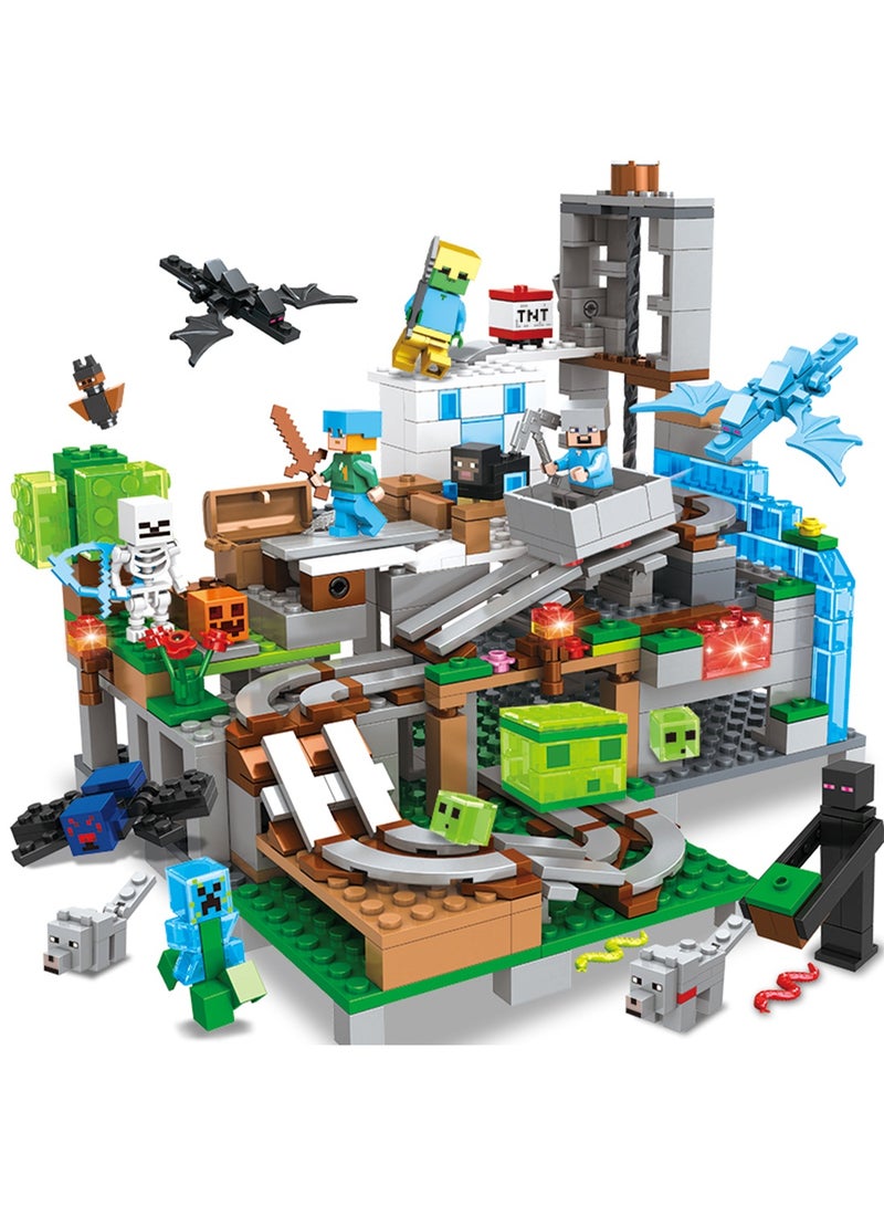MINECRAFT Minecraft Game Blocks,Mechanism cave building block set with Children's Educational Game Accessories, Miniature World Building Toys Cube Construction, Puzzle Building Block Family Par - Image 2