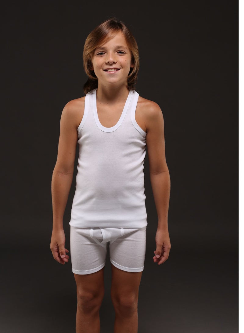 DeloPik EveryOne Boys Cotton white undershirt,Vest and boxer underwear set(PACK OF6)(7-8 YEARS)  - Image 1
