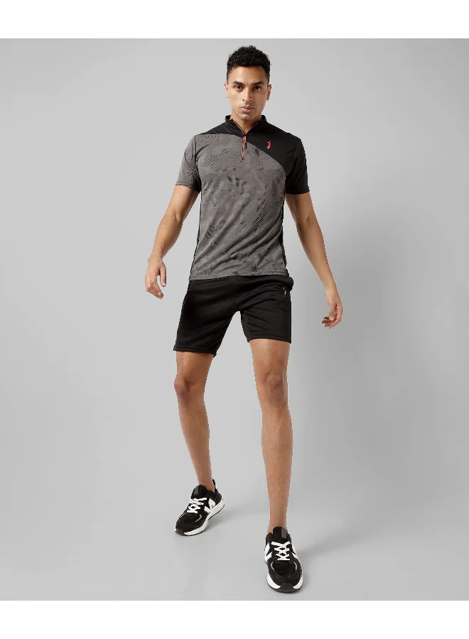 Campus Sutra Men's Solid Black Regular Fit Casual Shorts