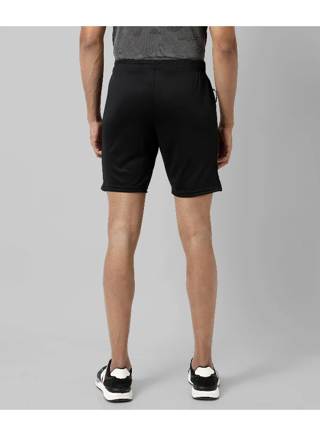 Campus Sutra Men's Solid Black Regular Fit Casual Shorts