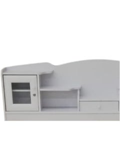 SILA Modern Wooden Bed Queen Size 150x190Cm Color White  - Image 3