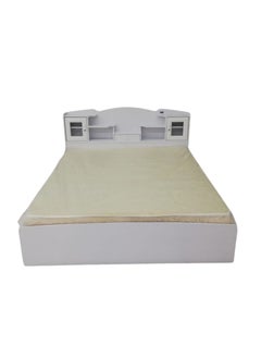 SILA Modern Wooden Bed Queen Size 150x190Cm Color White  - Image 1