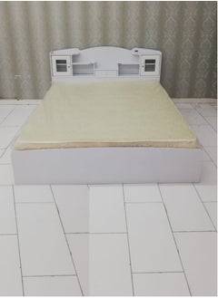 SILA Modern Wooden Bed Queen Size 150x190Cm Color White  - Image 2